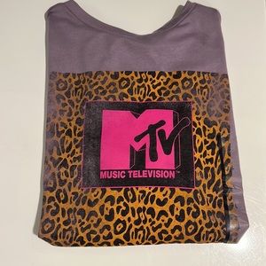 MTV T-Shirt Cheetah Print Bright Pink